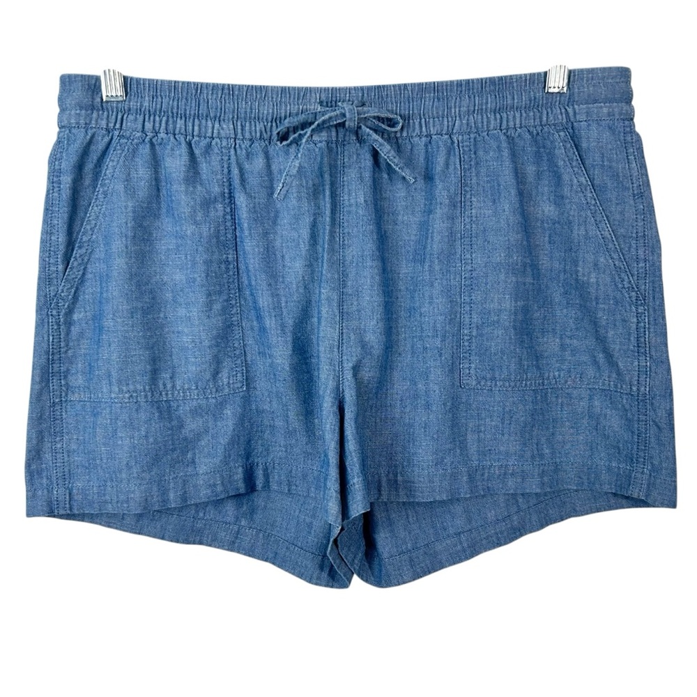 J.Crew Chambray Drawstring Short Blue Women's Siz… - image 2